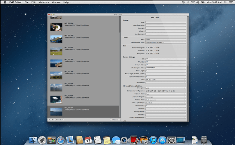 orf exif editor for mac